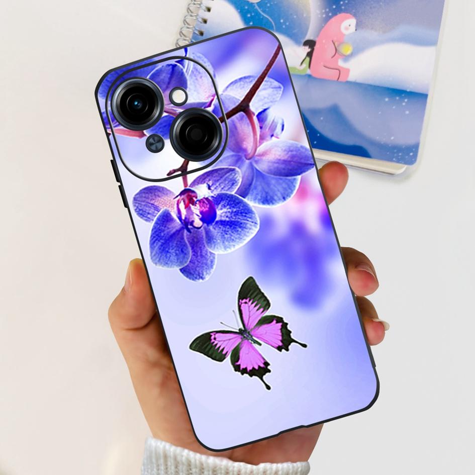 For Phone Case Tecno Spark Go 1 Cover 2024 Popular Flower Soft Silicone Back Protective Cover For Tecno Spark Go 2025 Pop 9 Etui