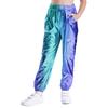 Kids Girls Hip-Hop Jazz Dance Costume Complete Set: Metallic Zipper Jacket & Pants, Stand Collar Long Sleeve Stage Outfit