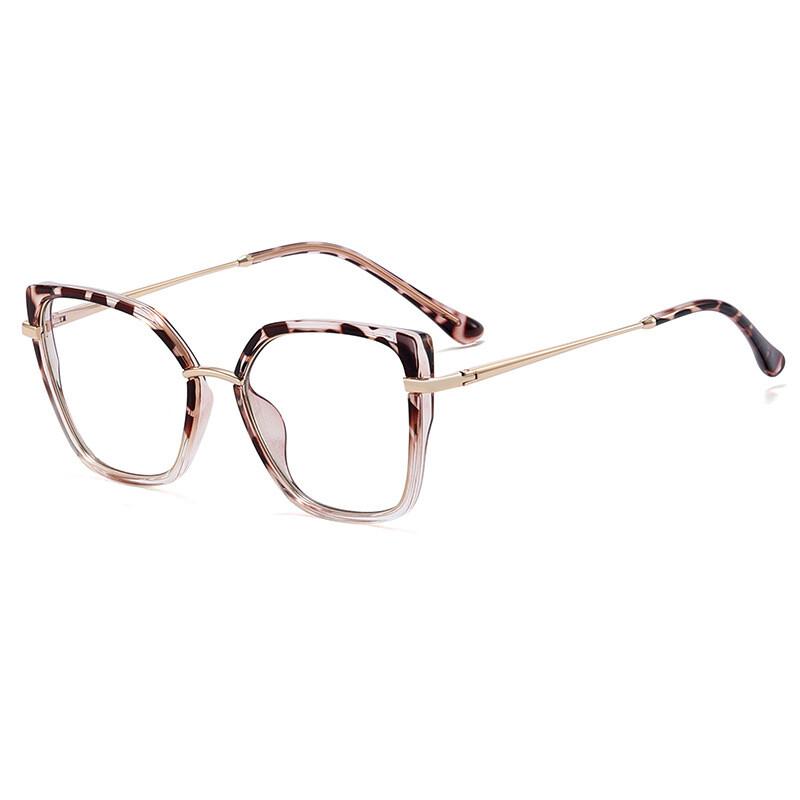 Anti Blue Light Women's Prescription Reading Glasses TR90 Ultralight Metal Frame Fashion Gradient Computer Eyeglasses
