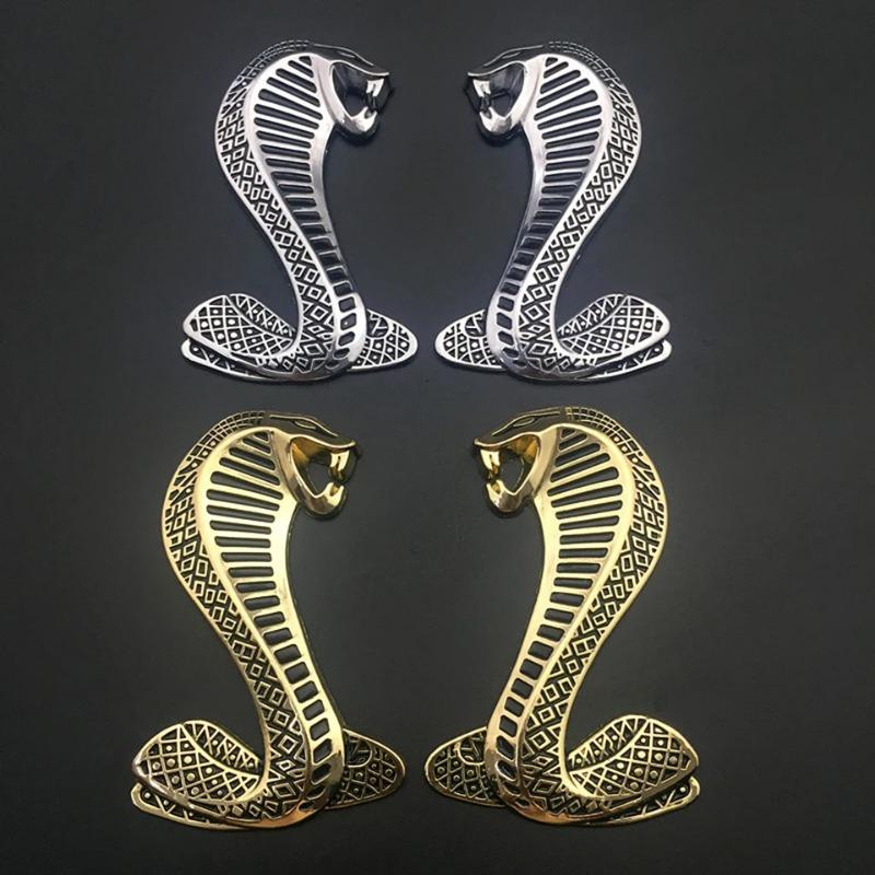 Serpiente Cobra Metálica 3D Cobra Emblema 3D Pegatina Metal Auto Coche
