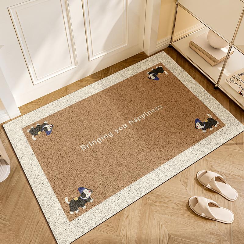 Alfombra para puerta de entrada de dibujos animados,alfombra para puerta,anillo de seda antideslizante y resistente a la suciedad