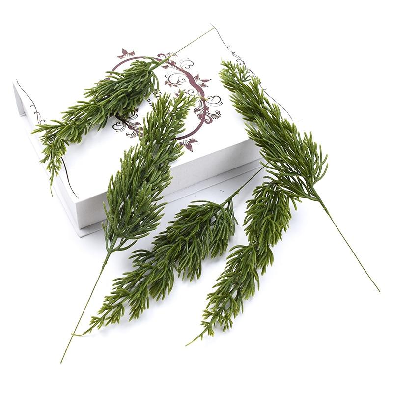 Grüne Kiefernblätter als Weihnachtsdekoration für Zuhause, Plastikvasen für Hochzeiten, dekorative Blumenkränze, künstliche Pflanzen zum Selbermachen