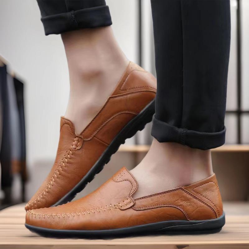 Men's Casual Leather Slip-On Moccasins - Spring/Summer Low-Cut Driving Shoes