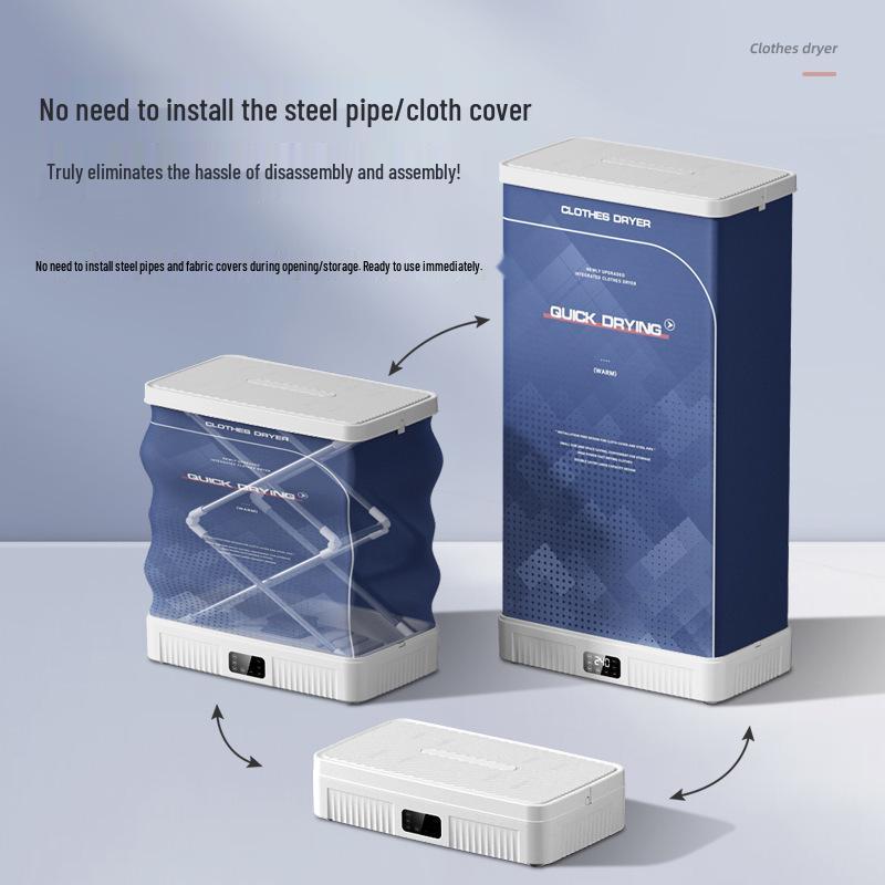 Large Capacity Foldable Clothes Dryer with Smart Timer and No Installation Required