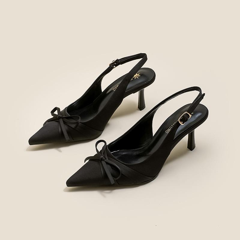 Grape mother summer new empty single shoes women's fashion French high heels women's high sense of not tired feet leather women's shoes