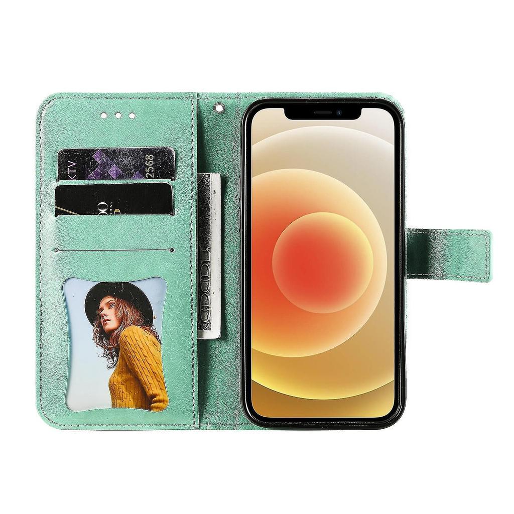 7-petal Flowers Pu Case For Iphone 13 Pro Max Green