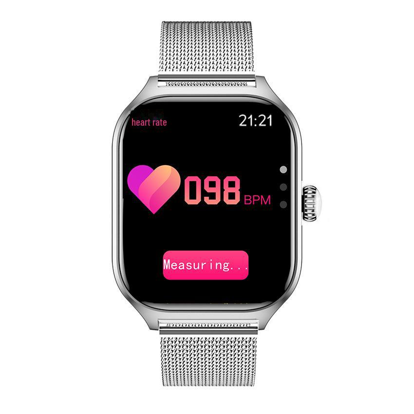 Smartwatch with Bluetooth Calls, 2.02" Screen, Heart Rate Monitor, Step Counter, Weather, Music, and Sports Features