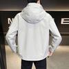 Men's Solid Color Outdoor Casual Jacket Hooded Jacket Men's Workwear Multi Pocket Jacket