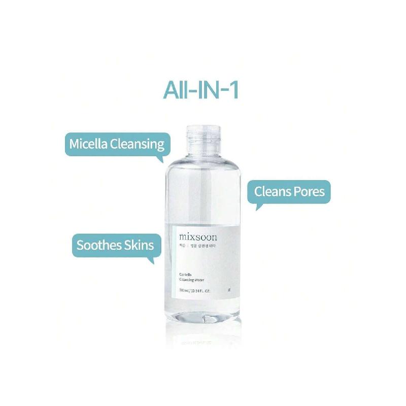Mixsoon Centella Cleansing Water / 300ml,Face Cleanser For Sensitive Skin,Centella Asiatica, Aloe Vera