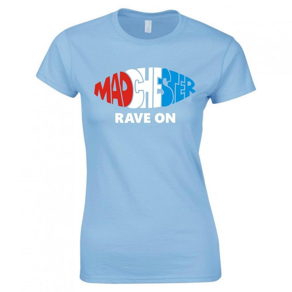 Inspired By Happy Mondays Mahester Rave On Ladies Skinny Fit Tshirt S