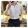 Heren Franse Textuur Slim Fit Lange Mouwen Formeel Smoking Dress Shirt