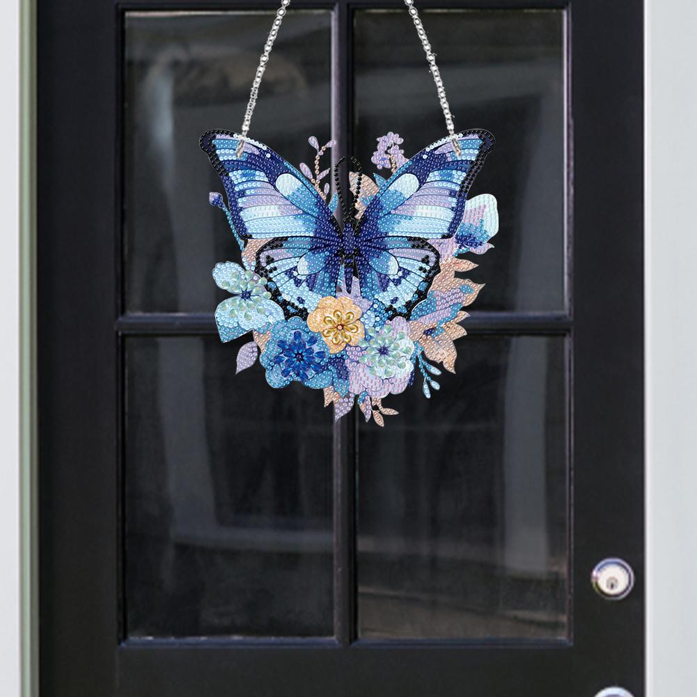 Acrylic Single-Side Butterfly Diamond Painting Hanging Pendant Animal Rhinestone Diamond Art Window Pendants for Home Wall Decor