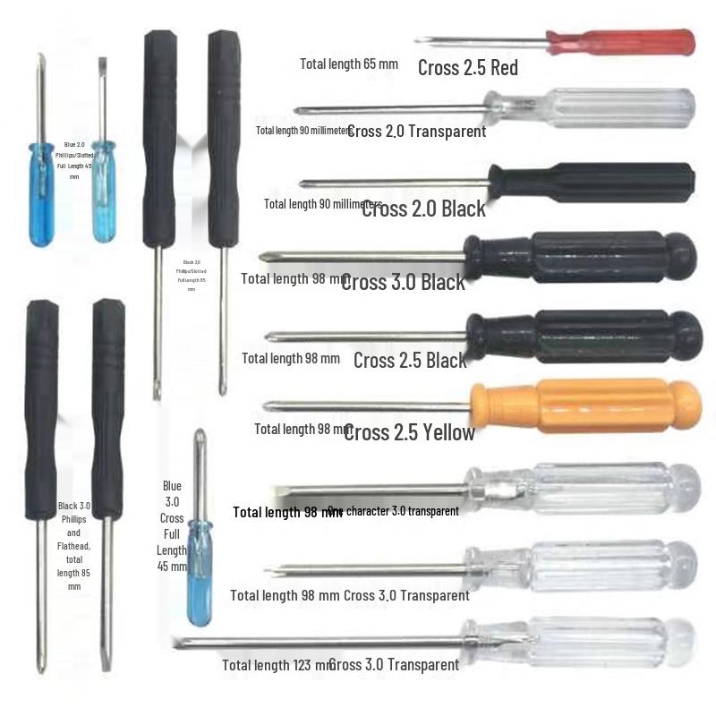 100-Piece 2.0/3.0mm Phillips Screwdriver Set - Black Handle, Small Size, Dual-Use, Ideal for Toy Repair and Gifts
