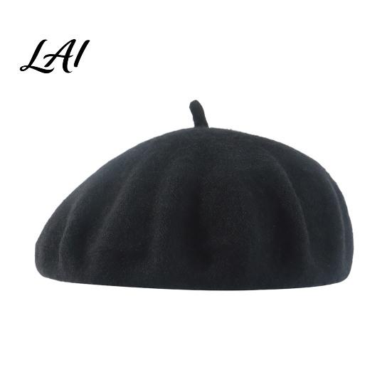 Slouchy Artist Hat Women Wool Beret Hat Elegant Classic Solid Color Winter Daily Casual Wear Accessory Cap Soft Breathable Blend Headwear for Ladies