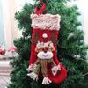 Christmas Socking Elk Bear Snowman Plush Candy Gift Bag Fireplace Xmas Tree Hanging Ornaments for New Year Party Home Decor Gift