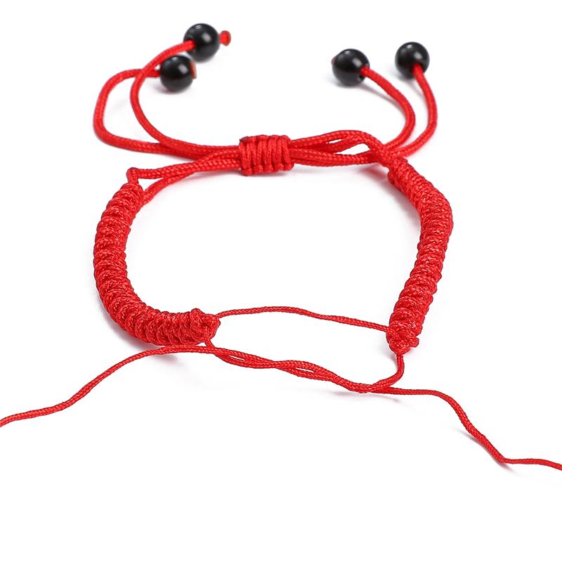 Halvferdig Justerbart Flettet Rødt Tau For DIY Smykkefremstilling Perling Armbånd