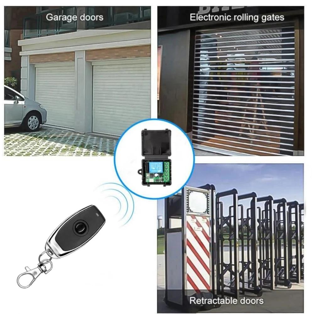 433MHz Fernbedienung Kabelloser Schalter DC 12V 1-Kanal RF 10A Relais-Empfänger und 2-Kanal-Sender für Tür-Elektromagnetisches Schloss