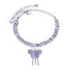 Butterfly Charm Pendant Anklet, Adjustable Chain Beach Anklet with Cubic Zirconia Tassel, Lightweight Foot Jewelry for Women