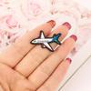 Funny Cartoon Airplane Lapel Pin Creative Letter Aircraft Brooch Metal Enamel Badge  Backpack Decor