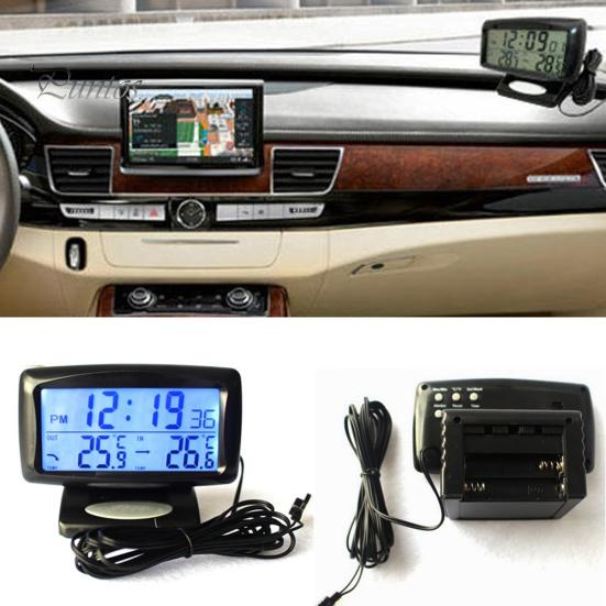 Auto Fahrzeug LED Digital LCD Thermometer Uhr Temperatur Meter mit Hintergrundbeleuchtung