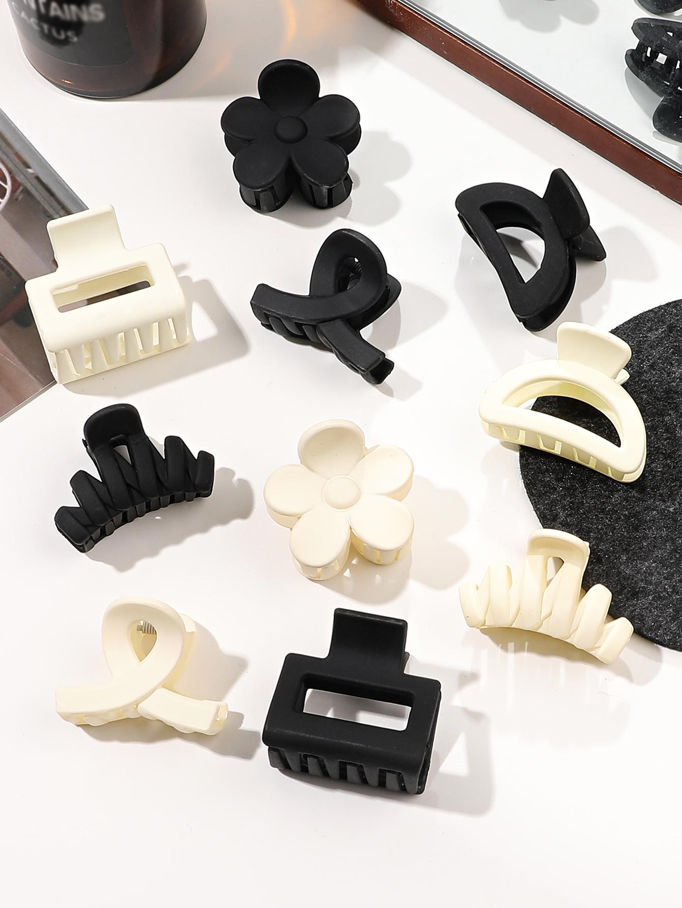 

10 шт. разноцветных средних заколок-крабов для волос, нескользящие, с сильной фиксацией, для женщин и девочек с тонкими густыми волосами Size fits all