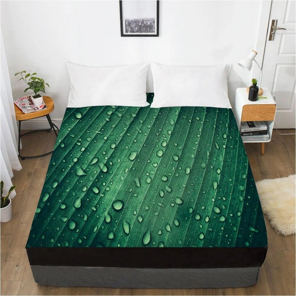 1pc Bed Sheet Elastic Fitted Sheet With An Elastic Band 150/180/200/160*200 Mattress Cover Double Bed Cover Nordic Sea