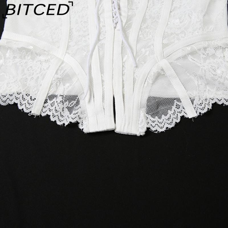 BITCED Spring Women's Solid-Color Slim-Fit Streetwear Off-Shoulder Wrap-Top with Backless Design