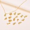 Necklace for Stainless Alphabet Sparkly Initial Anniversary [Rockyu] Women, Gold, Hypoallergenic, Steel, Pendant, Zirconia, Letters, Chain, Accessory,