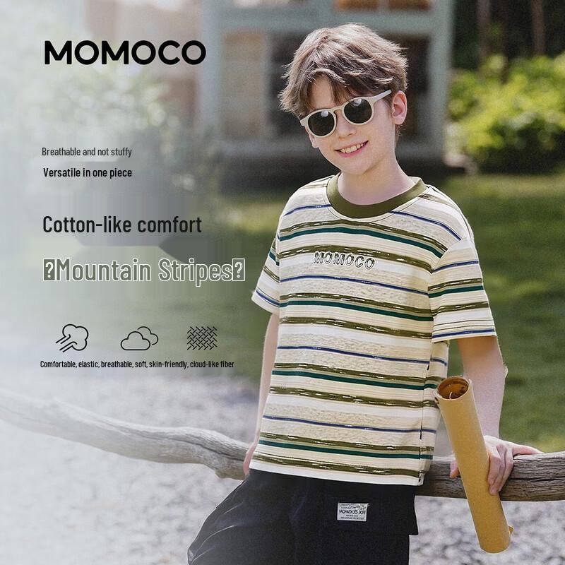 MOMOCO Boys  Striped Short Sleeve T-Shirt 130