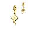 Copper Metal Graduation Season Charm Bead Components Bead Components Mortarboard Happy Graduation Pendant Bead Components Compatible With Bracelet