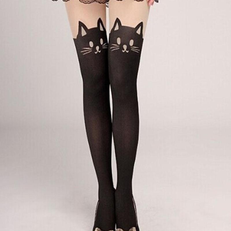 Women's Fashion Cute 3D Cartoon Animal Cat Pattern Thigh Stockings Over Knee High Socks 2025