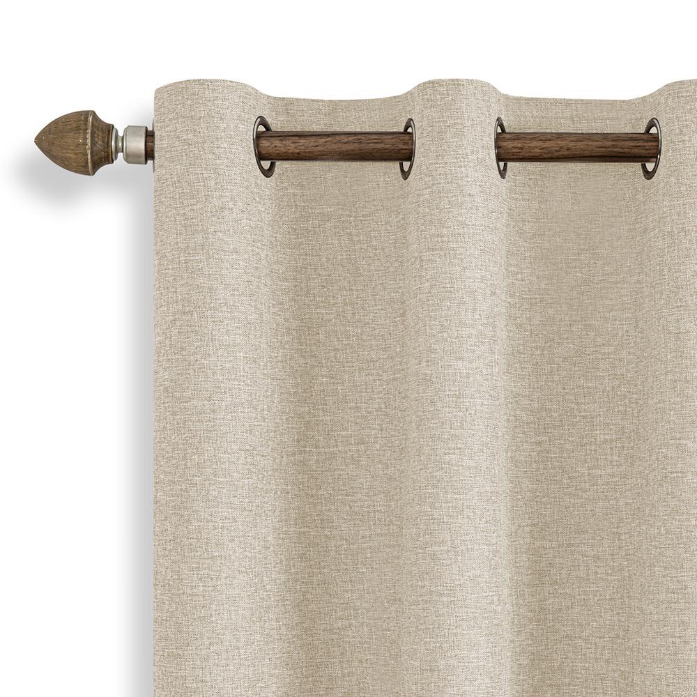 Dual-Sided Full Blackout Imitation Linen Curtains