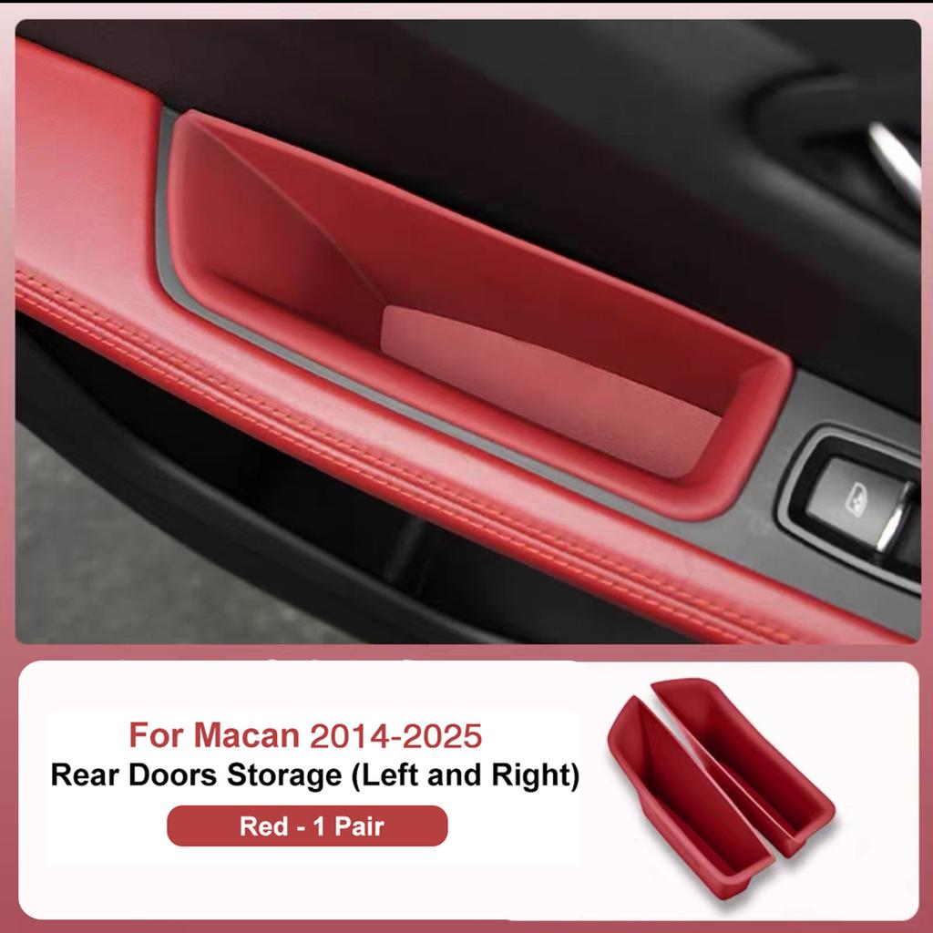For Porsche Cayenne Macan Car Door Handle Storage Box Front Rear Door Organizer Keys Phone Holder LHD Auto Interior Accessories