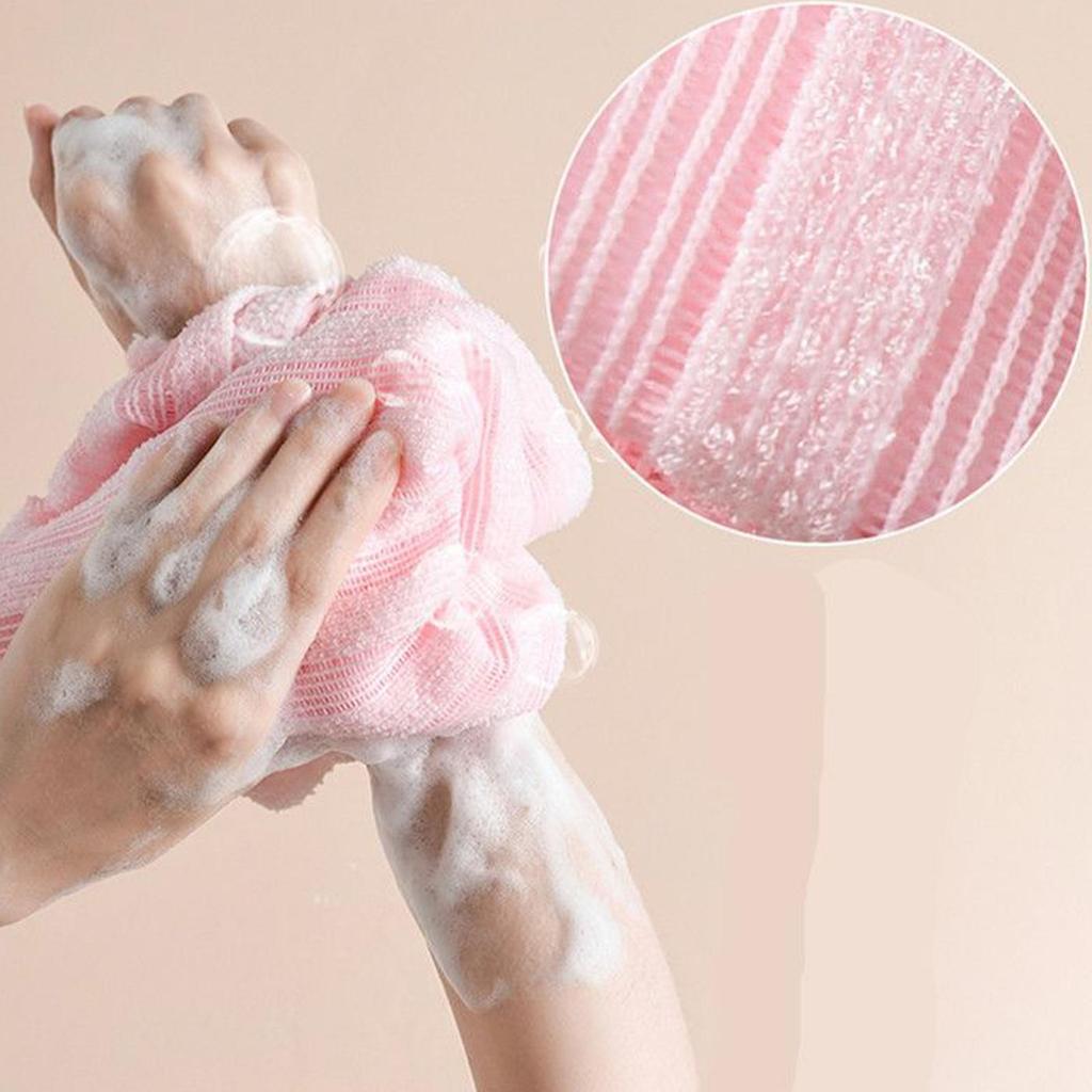 1 Stück Peeling-Waschlappen Rückenbürste für Dusche Silberionen Multifunktions-Schaumbadetuch Ultralange Peeling-Tücher