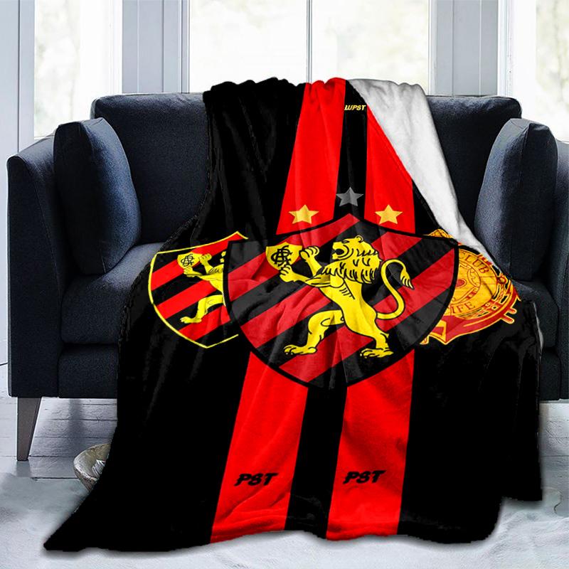 Sport Club Football Crest Printed Throws Blanket Soft Flannel Blankets for Couch Bed Gifts for Men Women Picnic Blanket Christmas Gifts