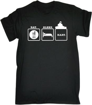 Eat Sleep Kart Mens Yellow Red Mens Women T Shirt Tee Birthday Gift Go Karting Car Bike Racing Funny