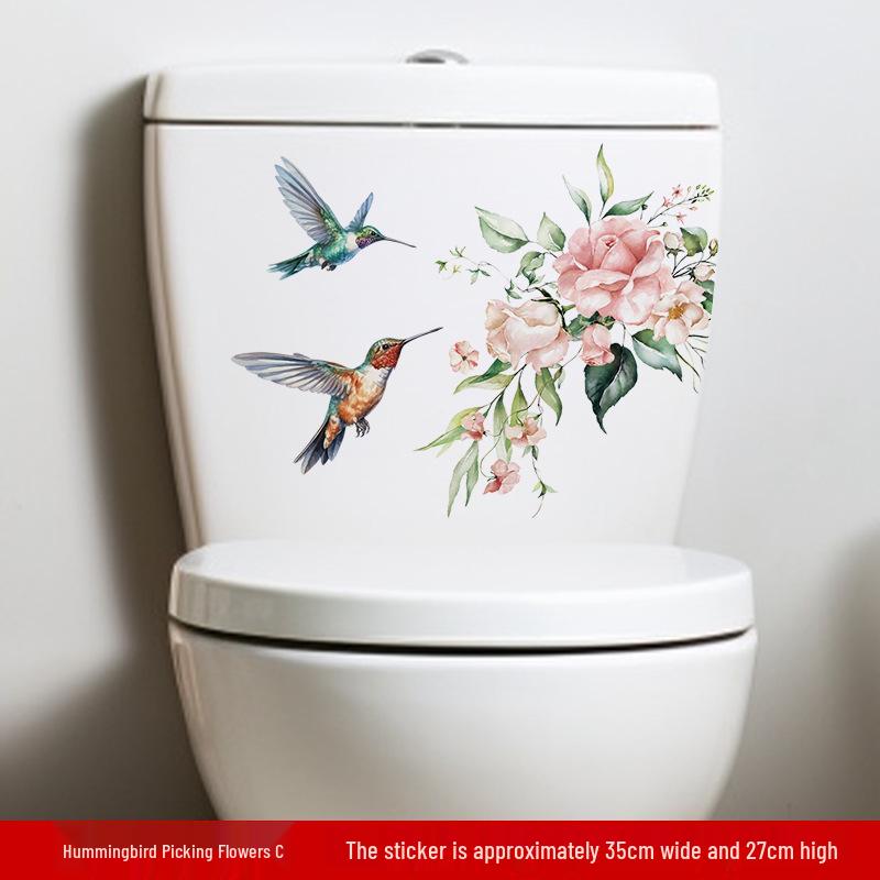 Self-Adhesive Flower Butterfly Wall Stickers for Girls' Bedroom or Children's Bathroom Decoration