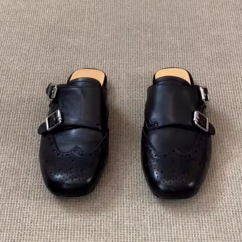 Fashion Summer Mules Slippers 2025 Designer Fashion Casual Comfortable Women Flat Shoes Retro Sheepskin Versatile Women Slippers