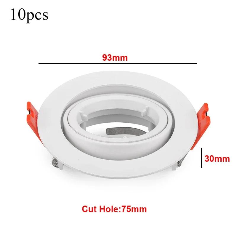 White/Satin Nickel Round MR16 Ceiling Light Downlight Custom-made Aluminium Adjustable Gu Aluminum Modern Style