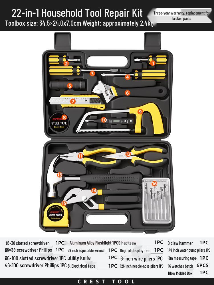 Complete Household Tool Set: Wrenches, Screwdrivers, Pliers, and More