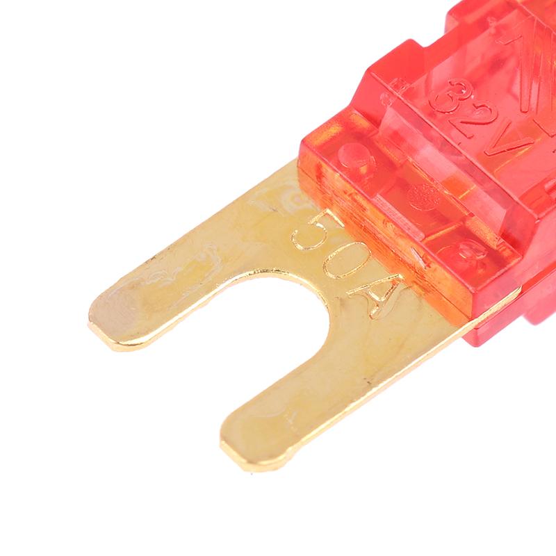 2 Stücke Vergoldete Bolzen Autosicherungen Mini Auto Audio Sicherung 20A 30A 40A 50A 60A 70A 80A 100A 120A 125A 150A 175A 200A 32V Auto Sicherung