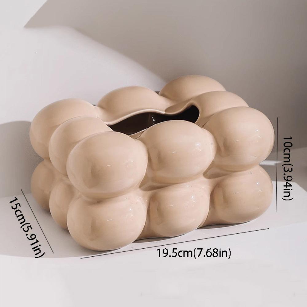 Nordic Style Tissue Box Cover Modern Design Decorative Napkin Holder Marshmallow Shape Refill Type Tissue Holder Living Room