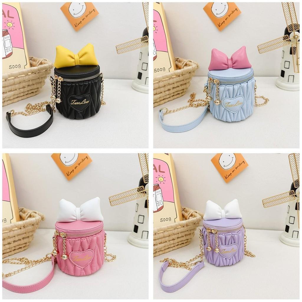Children's Purse With Bow Detail Rhombus Chain Strap Mini Bag For Girls Summer New Stylish Shoulder Bag