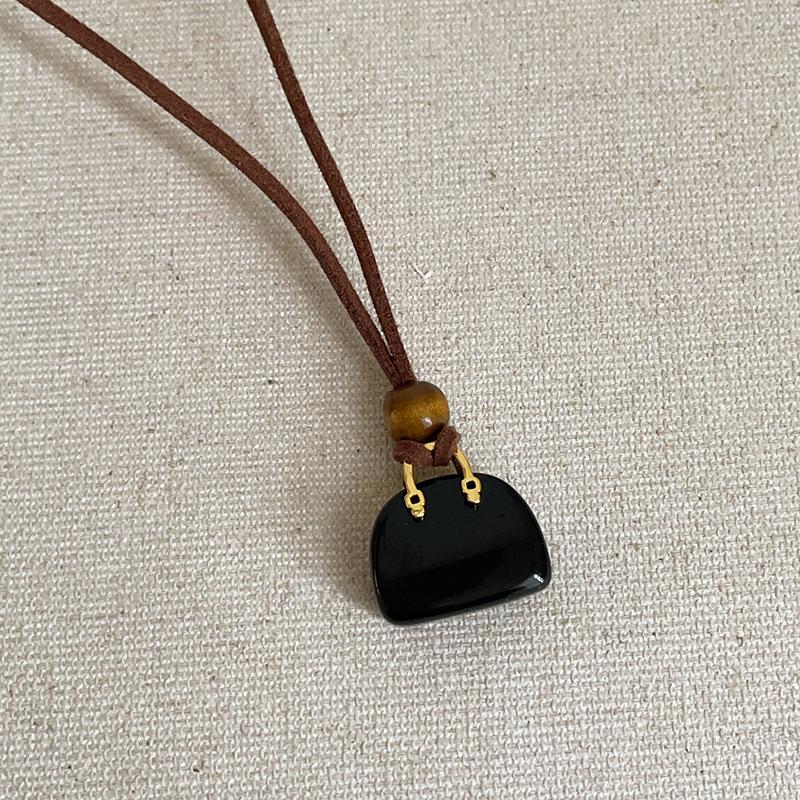 

Женское ожерелье-подвеска из камня Тигровый глаз - Модный чокер и цепочка для свитера на осень/зиму