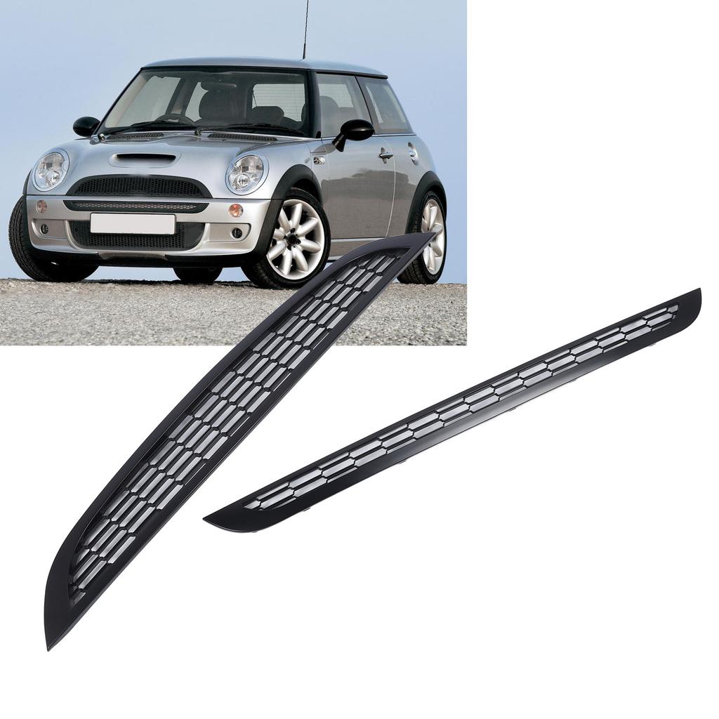 2 Pcs Front Upper Lower Bonnet Mesh Grilles High Strength Bumper Hood Grill Guard for R50 R52 R53 2001 to 2006