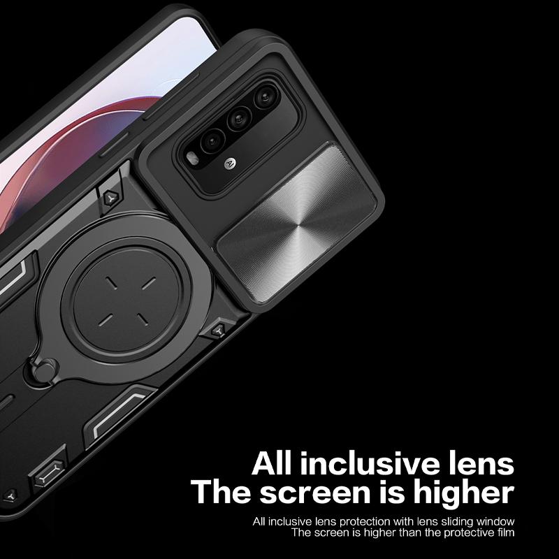 Für Xiaomi Redmi 9T Hülle Schiebende Kameraobjektiv-Rüstung Handyhüllen Für Xiaomi Redmi 9T 9 T Redmi9T Auto Magnetischer Halter Ring Rückseite