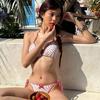 Swimsuit Super Sexy Three-point Strap Bikini Dopamine Print Seaside Vacation