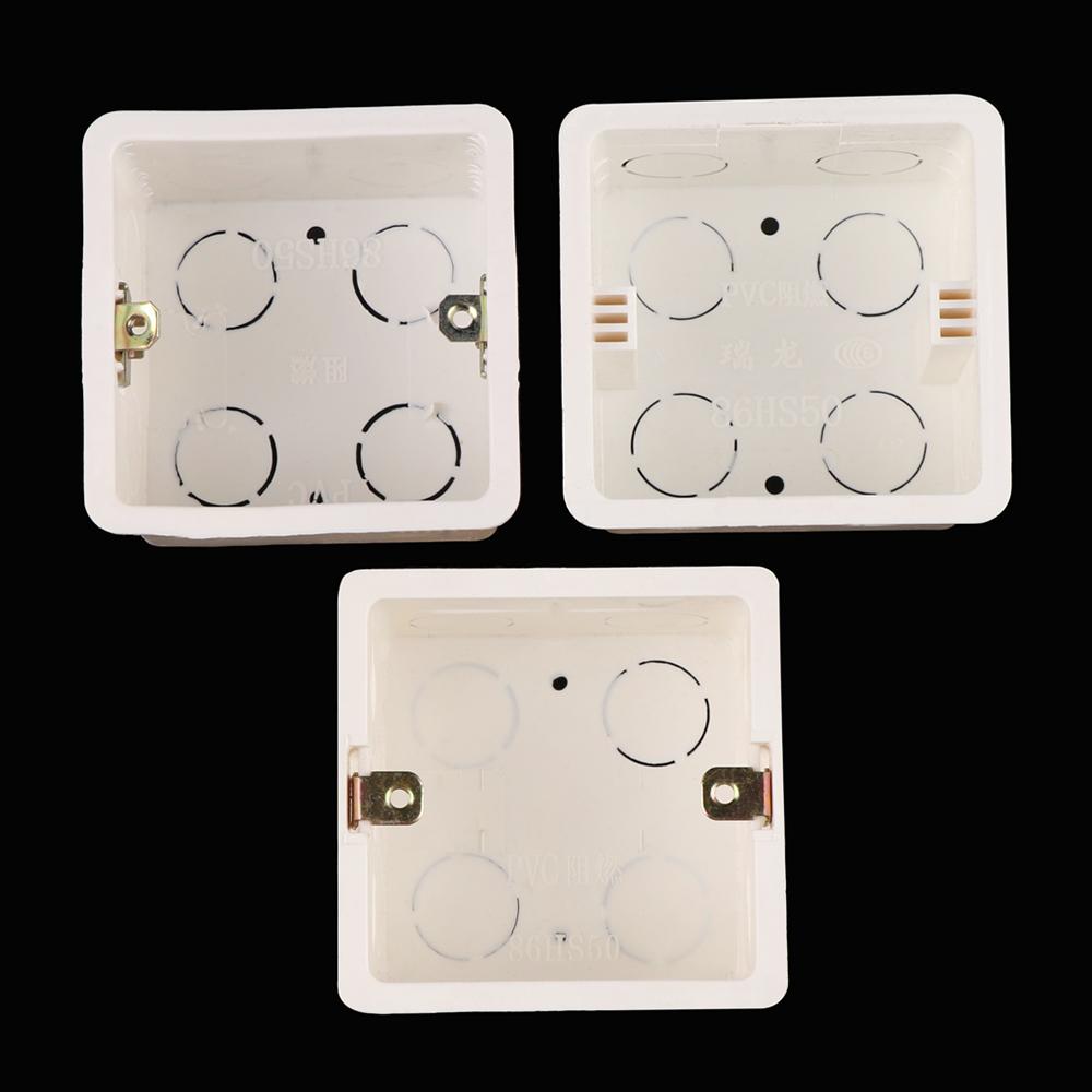 86 * 86 *50mm Home Plastic Flame Retardant Waring Back Box Wall Switch Concealed Bottom Thickened Wall Mount Switch Junction Box