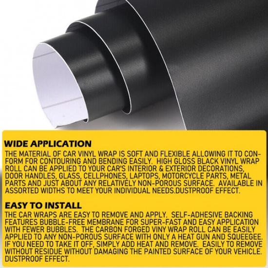 Autoparts Matte Vinyl Wrap Car Sticker Decal Film Bubble Free 150cm*30cm EOA