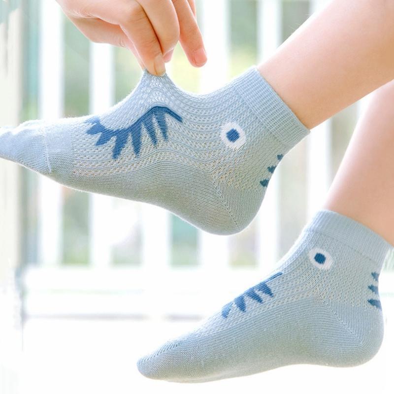 Children's Baby Socks Cotton Cute Print Fashion Boys Girls Comfortable Thin Breathable Cartoon Mesh Socks Summer